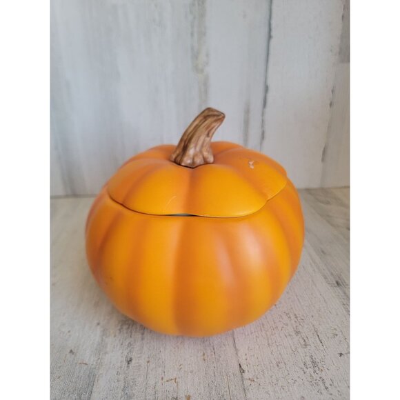 Teleflora pumpkin vintage ceramic bowl home decor Halloween - Picture 1 of 11